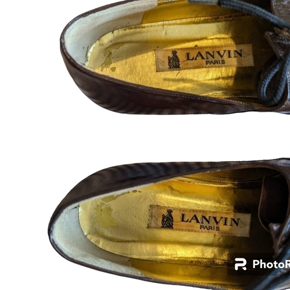 Lanvin vintage patent leather brown oxfords sz EU 38.5 - Picture 4 of 8